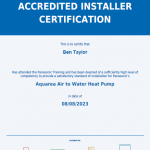 PANASONIS Accredited Installer Certificate